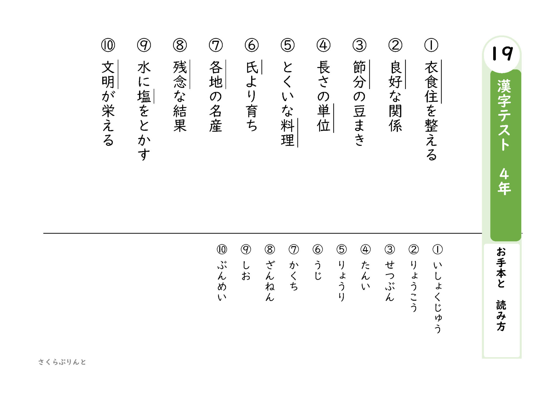 ４年生で習う漢字 漢字テスト１９ なぞりがきドリル 東京書籍版