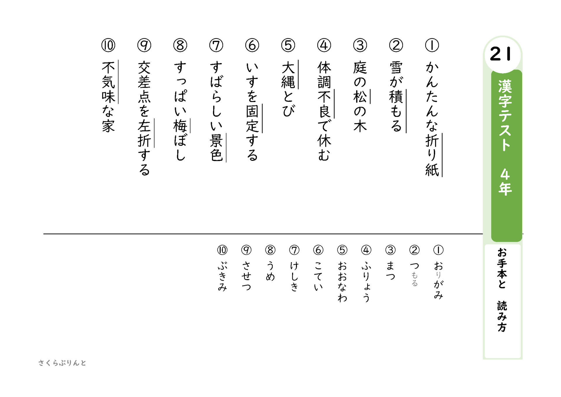 ４年生で習う漢字 漢字テスト２１ なぞりがきドリル 東京書籍版